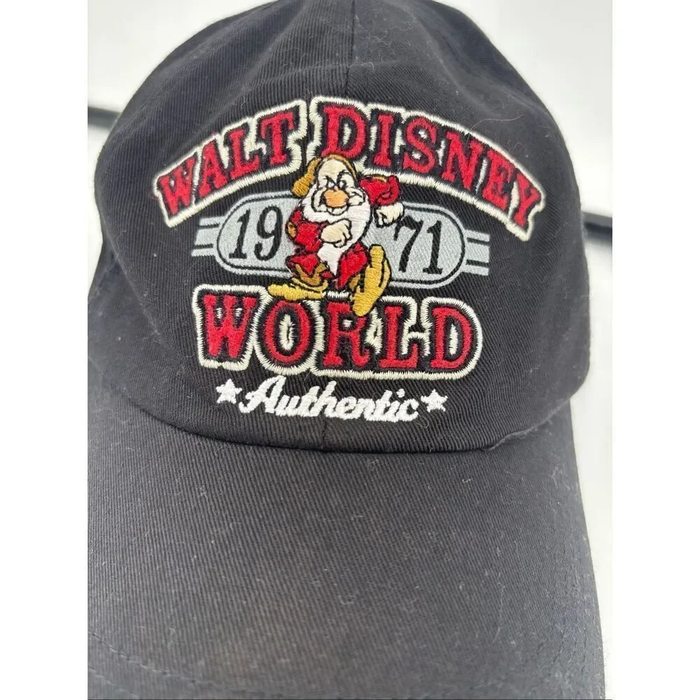 Walt Disney World 1971 Grumpy Embroidered Baseball Cap Black OS
